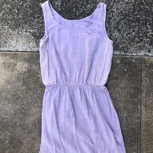 Cinched waist linen dress lavender Small